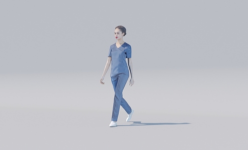 Female Doctor Dynamic 300 Frame 3d model