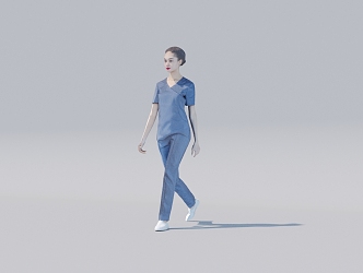 Female Doctor Dynamic 300 Frame 3d model