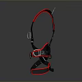 Man Wearing Black And Red Harness For Safety Work Equipment Use