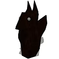 Wooden Animal Head Decorative Ornament Piece With White Accent Eyes For Home Decoration