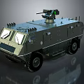 Armored Military Vehicle With Turret Mounted Weapon System And Heavy Duty Wheels