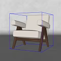 Modern White Fabric Single Sofa With Wooden Legs And Sleek Design