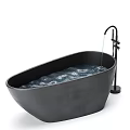 Modern Bathtubs In Light And Dark Colors With Faucets