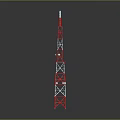 Red And White Steel Communication Tower Tall Industrial Equipment Structure