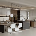 Middle style open kitchen 3d model