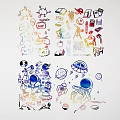 Fun Colorful Space Themed Cartoon Wall Decor With Astronauts Planets Stars And Spaceships