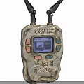 Vintage Handheld Electronic Device With Carved Texture Display Screen And Colorful Buttons