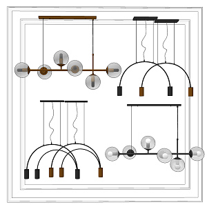 Modern Chandelier Combination Living Room Chandelier 3d model