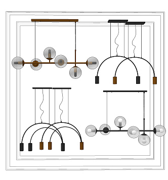 Modern Chandelier Combination Living Room Chandelier 3d model