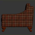 Elegant Plaid Accent Chair With Red Brown Fabric And Wooden Legs