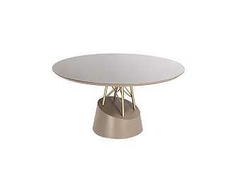 Italian Minimalist Dining Table Nordic Round Dining Table 3d model