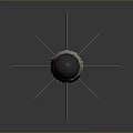 Space Probe With Metallic Body Black Nose Cone Circular Window And White Wings