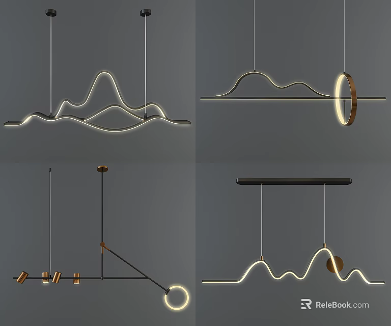 Modern Inflatable Decorative Lights With Curved Shapes And LED Features 3d model