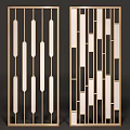 Modern Decorative Room Divider With Gold Frame And Geometric Patterns Design 3d model