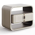 Elegant Modern Wooden Nightstands With Drawer Metal Handle And Open Shelf