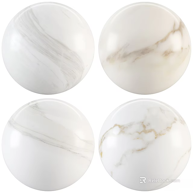 Marble Spherical Decorative Components With Natural Vein Patterns And Smooth Polished Surface 3d model