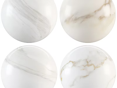 Marble Spherical Decorative Components With Natural Vein Patterns And Smooth Polished Surface 3d model