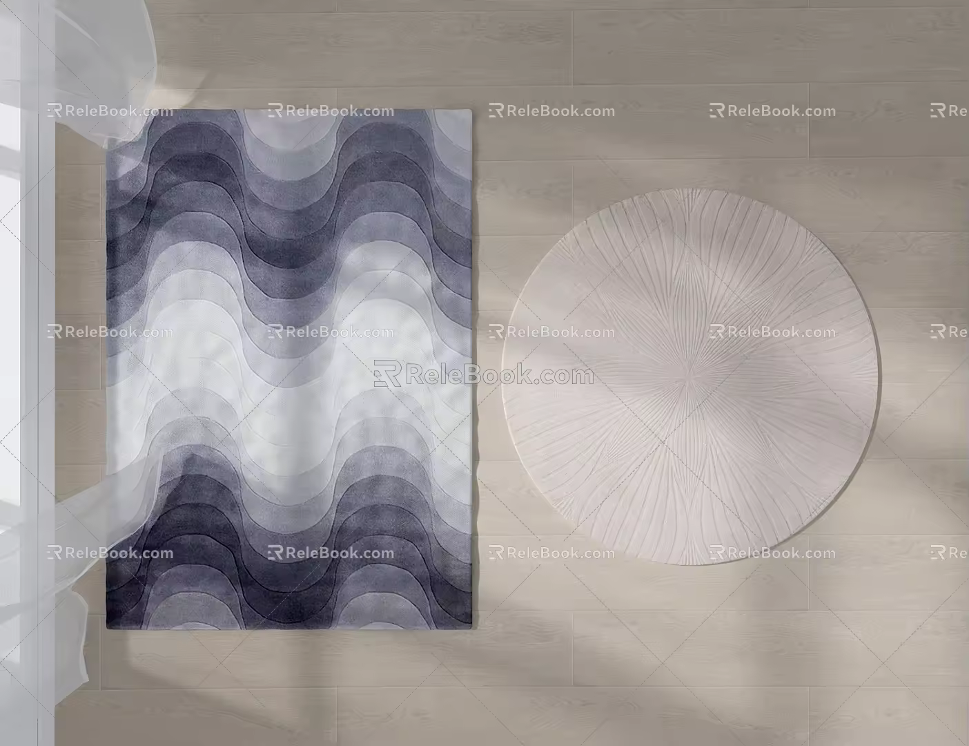 Modern Round Carpet Abstract Fabric Carpet 3d model