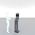 Samsung Self Service Kiosk With Digital Interface Screen And Standing Mannequin