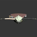 Elf Character Fantasy Creature with Light Green Hair Elf Ears and Weapons Outstretched Arms