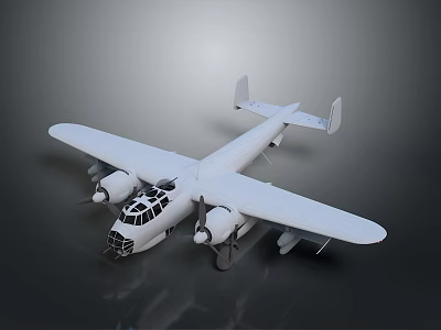 White Detailed Scale Airplane Model With Wings Engines And Cockpit On Dark Background 3d model