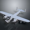 White Detailed Scale Airplane Model With Wings Engines And Cockpit On Dark Background