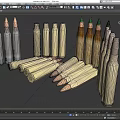 Bullet Rifle Bullet Machine Gun Bullet Ammunition Piercing Bullet Case Bullet Low Mold Low Face Bullet Simple Mold Game Bullet 3d model