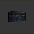 Elegant Blue Octagonal Decorative Storage Box With Golden Patterns And Intricate Design