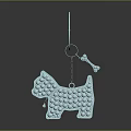 Fashion Accessory Dog Shaped Blue Gemstone Embellished Keychain with Bone Pendant for Stylish Outfits