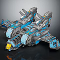 Futuristic Sci fi Spaceship Featuring Blue Gray Mechanical Design And Details 3d model