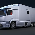 Mercedes Modern Silver Camper Truck With Streamlined Body And Functional Windows Design