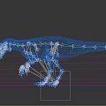 Standing Reptile Dinosaur with Open Mouth Sharp Teeth and Brown Orange Skin on Grey Background