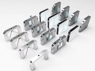 Public Facility Various Stainless Steel Turnstiles For Access Control In Public Areas 3d model