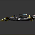Yellow Black Renault Formula 1 Car With Aerodynamic Front Wing And Rear Spoiler