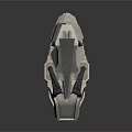 Futuristic Long Blade Weapon With Metallic Finish And Yellow Orange Accents