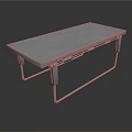 Sturdy Modern Folding Furniture Table With Gray Tabletop And Metal Frame