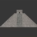 Cartoon Pyramid Scene With Stone Steps And Temple Structure On Top 3d model