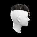 Game Movie Character 3D Head Model With Black Blonde Gradient Short Hair