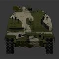 Military Camouflage Armored Tank With Long Cannon And Tracks Design