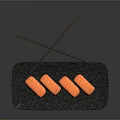 Delicious Fresh Salmon Sushi Rolls Placed On Black Stone Plate With Chopsticks