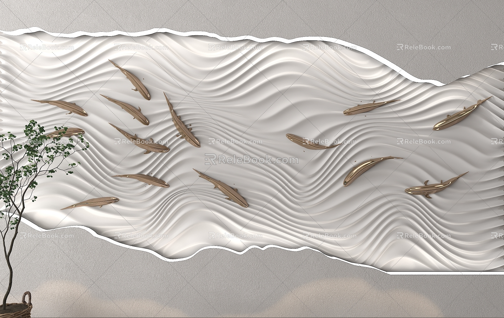 Background wall Background wall Fish background wall 3d model