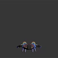 Fantasy Game Movie Character With Blue Body Brown Wings Glowing Blue Details Leg Armor Claws