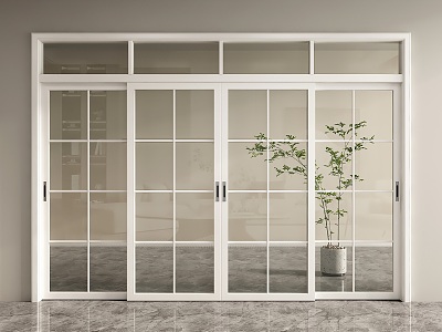 Living room sliding door sliding door glass door balcony sliding door partition door glass sliding door 3d model