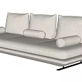 Modern Light Colored Fabric Sectional Sofa With Comfortable Cushions And Armrests 3d model