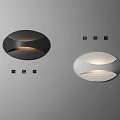 Modern Black and White Oval Wall Sconces with Sleek Contemporary Lighting Design