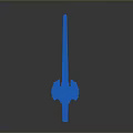 Illuminated Blue Gradient Rod With Silver Base And Central Orb Design