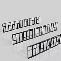 Modern Floor To Ceiling Windows Black Frame Various Design Styles For Home Interior 3d model