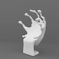 White Sculptural Single Chair With Irregular Top Shape And Gray Background 3d model