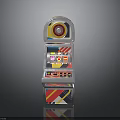 Slot Machine With Transparent Case Top Spinning Reel Front Display Screen And Colorful Designs