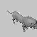 Game Movie Character Lion 3D Model With Brown Mane Standing Pose And Dark Background